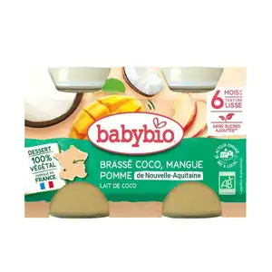 Brassé Coconut, Mango and Apple Smoothie No Sugar Added from 6 Months - Babybio