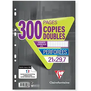 A4 Copies Doubles (Large Seyès Squares) - Clairefontaine
