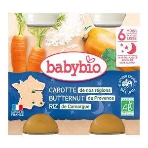 Evening Meal from 6 Months Carrot, Butternut and Rice - Babybio