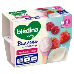 Baby Dessert from 6-36 Months, Strawberry Raspberry - Blédina