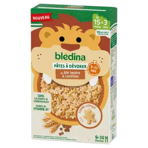 Soft Wheat & Lentils Pasta - Blédina
