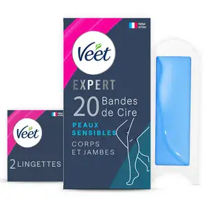 Body and Legs Cold Wax Strips for Sensitive Skin - Veet