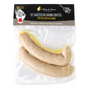 Confit Duck Sausage with 20% Duck Foie Gras - Le Hameau des Saveurs