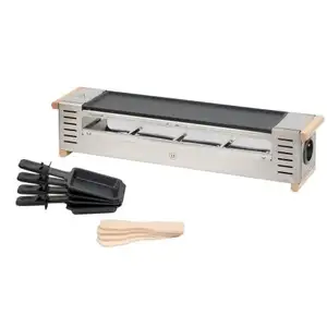 Stainless Steel Raclette Grill for 4 People