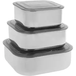 Stainless Steel Food Storage Boxes with Plastic Lid - Equinox