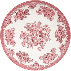 White and Pink Dessert Plate - Geneviève Lethu