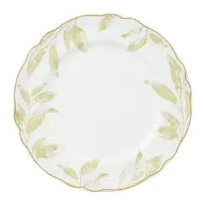 White and Gold Dinner Plate - Geneviève Lethu