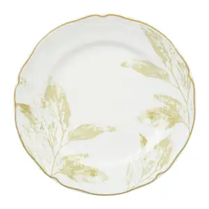 White and Gold Dessert Plate - Geneviève Lethu