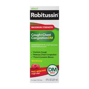 Adult Cough+Chest Congestion DM Max Raspberry Flavor - Robitussin