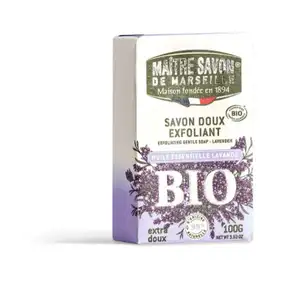 Organic Exfoliating Gentle Lavender Soap Bar - Maitre Savon De Marseille