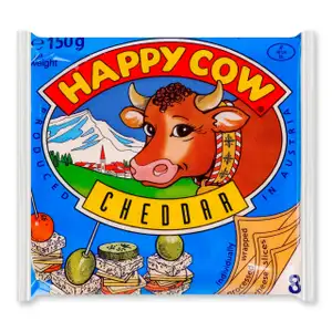 Cheddar Processed Cheese Slices - Happy Cow
