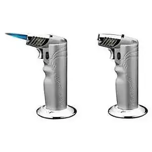 Oval Table Torch Lighter Silver - Siglo