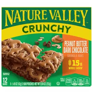 Crunchy Peanut Butter & Dark Chocolate Granola Bars - Nature Valley