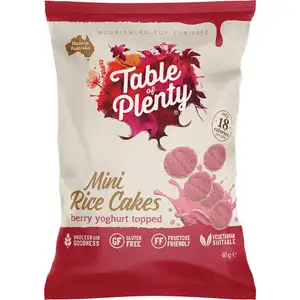 Rice Cake Berry Yogurt Topped - Table of Plenty