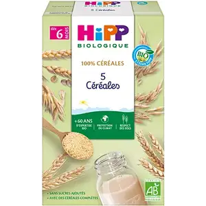 Baby Cereal from 6 Months, 5 Grains - Hipp Biologique 