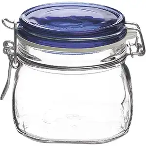 Glass Jar with Blue Lid - Bormioli Rocco Fido