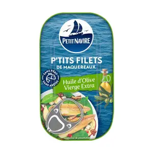 Small Mackerel Fillets in Extra Virgin Olive Oil - Petit Navire