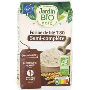 Organic T80 Semi-Whole Wheat Flour - Jardin Bio