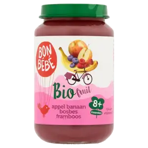 Baby Smooth from 8 Months Plus, Organic Apple, Banana, Blueberry, Raspberry - Bonbébé