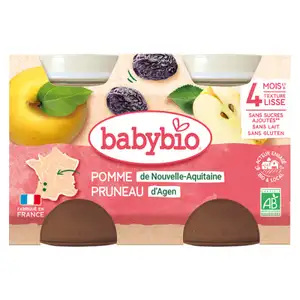 Gluten Free Prune Apple Smoothie No Sugar Added from 4 Months - Babybio