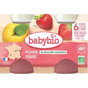 Dairy Free Apple Strawberry Smoothie No Suagr Added from 6 Months - Babybio