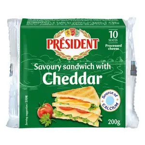 Savoury Sandwich with Cheddar Processed Cheese Slice - Président