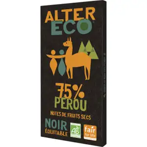 Organic Dark Chocolate Peru 75% - Alter Eco