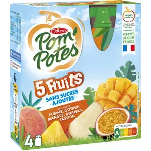 5 Yellow Fruits No Sugar Added - Pom'Potes