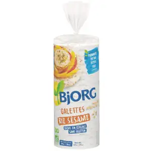 Gluten Free Organic Sesame Rice Cakes - Bjorg