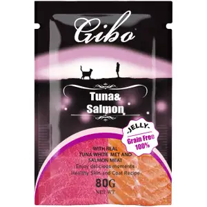 Tuna & Salmon in Jelly Pouch - Gibo