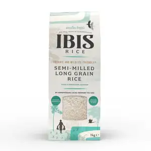 Organic Semi-Milled Long Grain Rice 1Kg - Ibis Rice