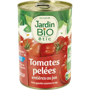 Organic Whole Peeled Tomatoes No Salt Added - Jardin Bio