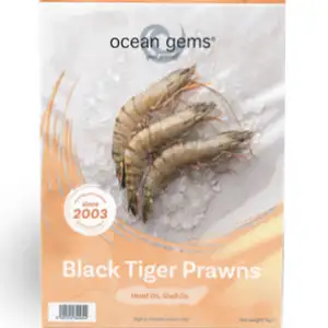 Black Tiger Prawns (Head On, Shell On) - Ocean Gems