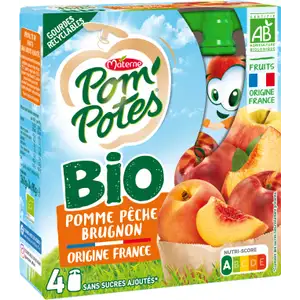 Organic Apple, Peach and Nectarine No Sugar Added - Pom'Potes