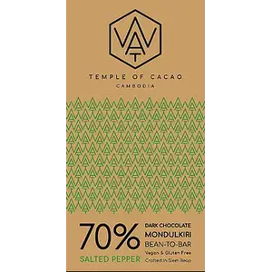 70% Salted Pepper Dark Chocolate - Wat Chocolate