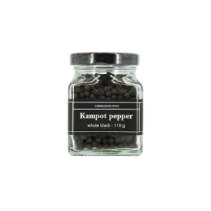 Whole Black Kampot Pepper in Glass Jar - Senteurs D'Angkor