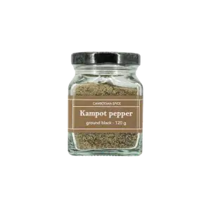 Ground Black Kampot Pepper in Glass Jar - Senteurs D'Angkor