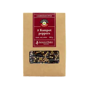 Mixed Kampot Peppers In Big Kraft Bag - Senteurs D'Angkor