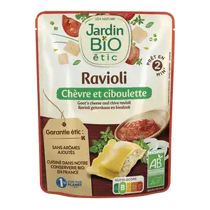 Organic Ravioli Goat Cheese & Chives - Jardin Bio - Jardin Bio