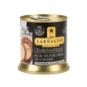 Duck Foie Gras Block with Armagnac & Soft Pepper - Larnaudie