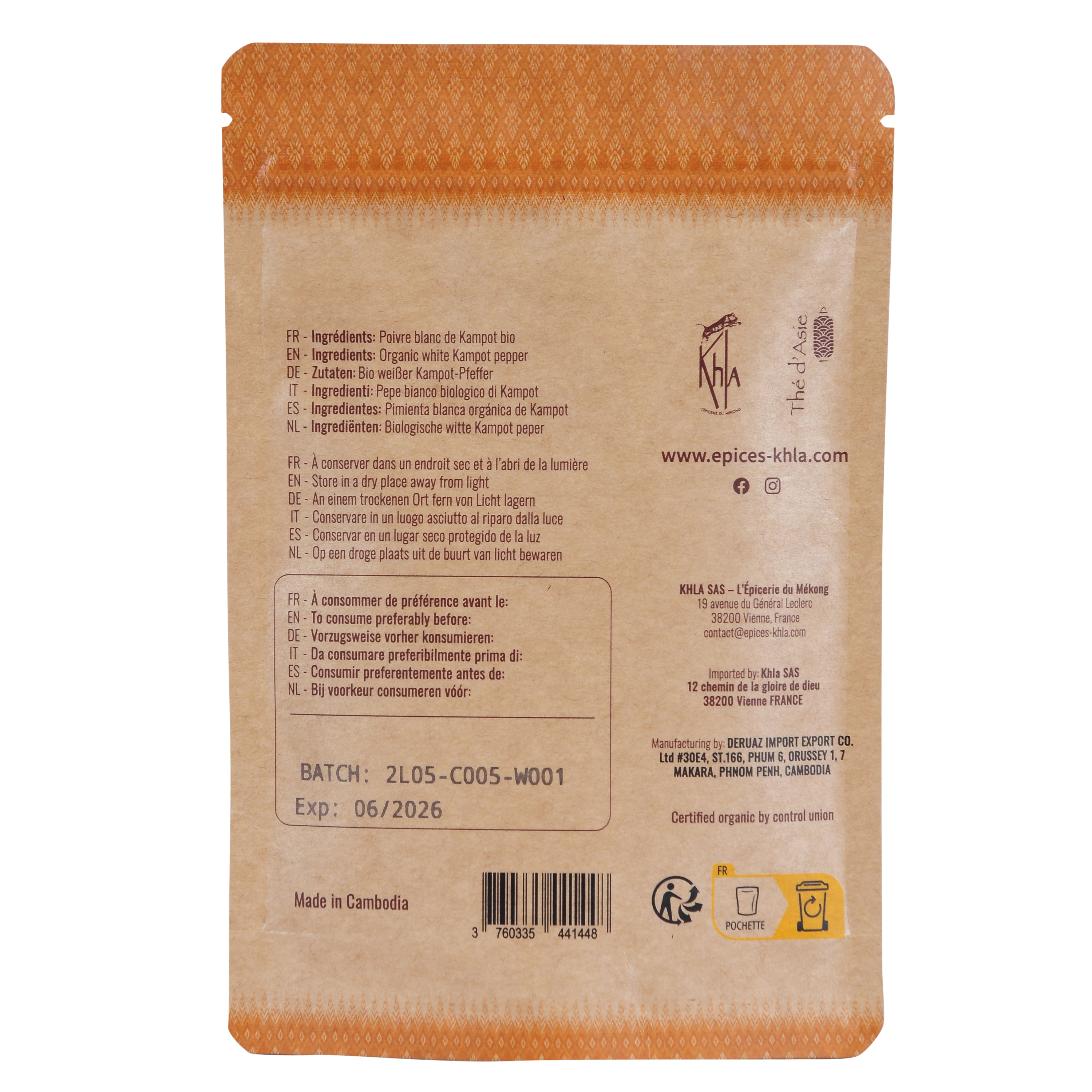 Organic White Kampot Pepper PGI - Khla 2