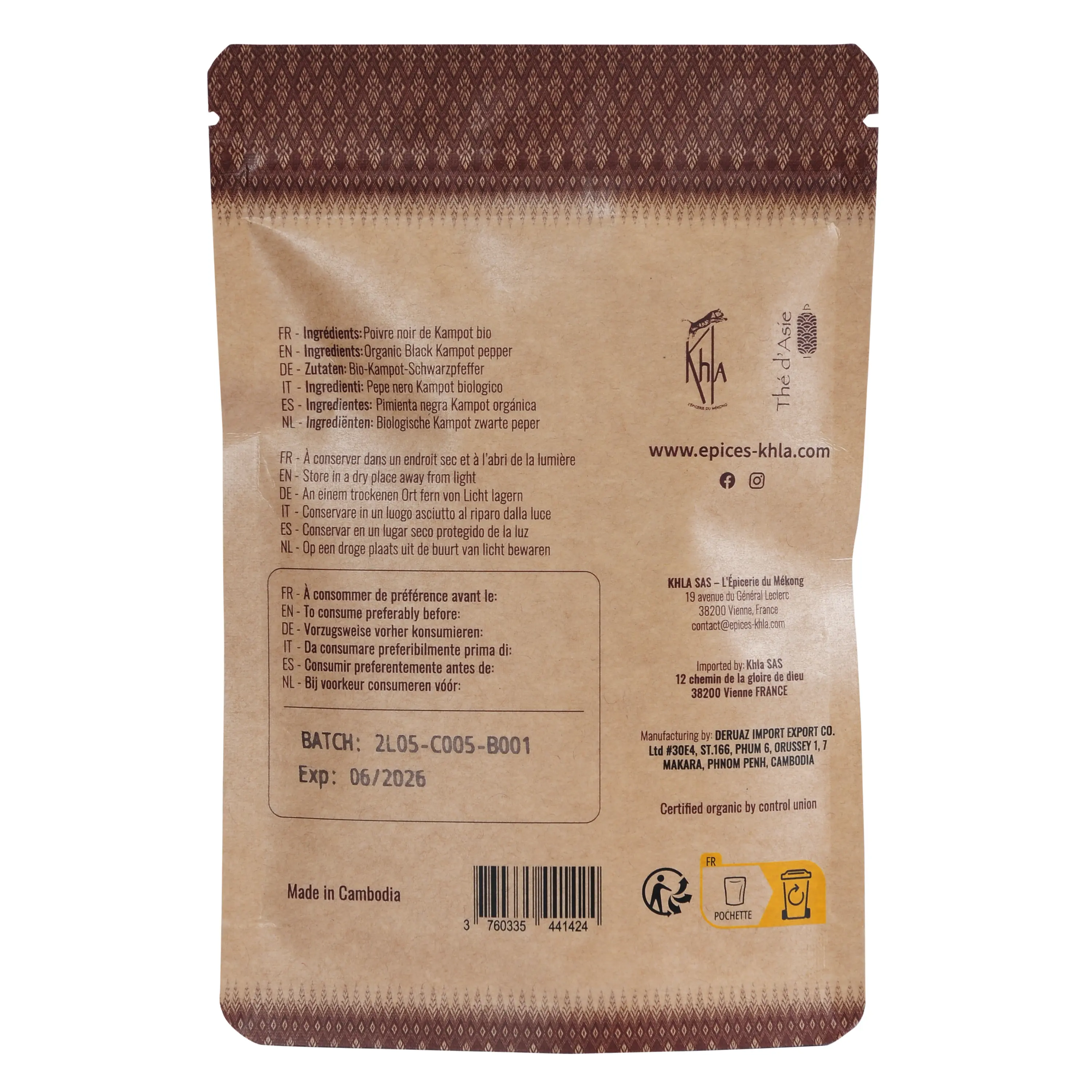 Organic Black Kampot Pepper PGI - Khla 2