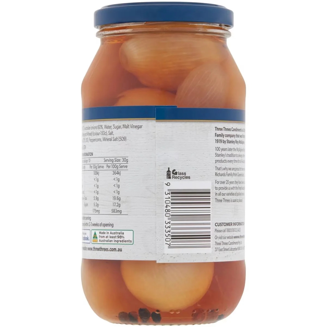 Sweet Pepeered Pickled Onions - Three Threes 2