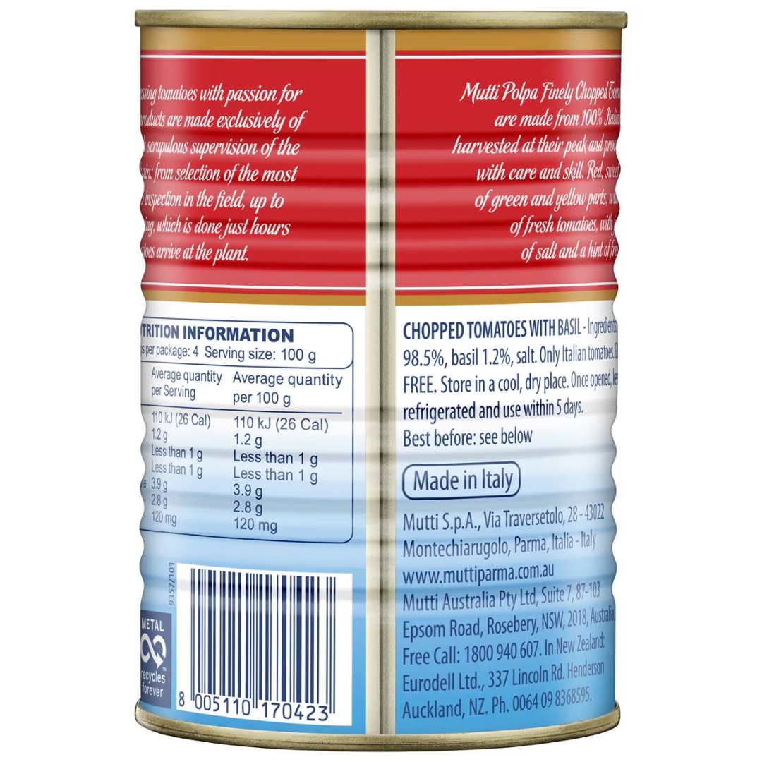 Polpa Finely Chopped Tomatoes with Basil 2