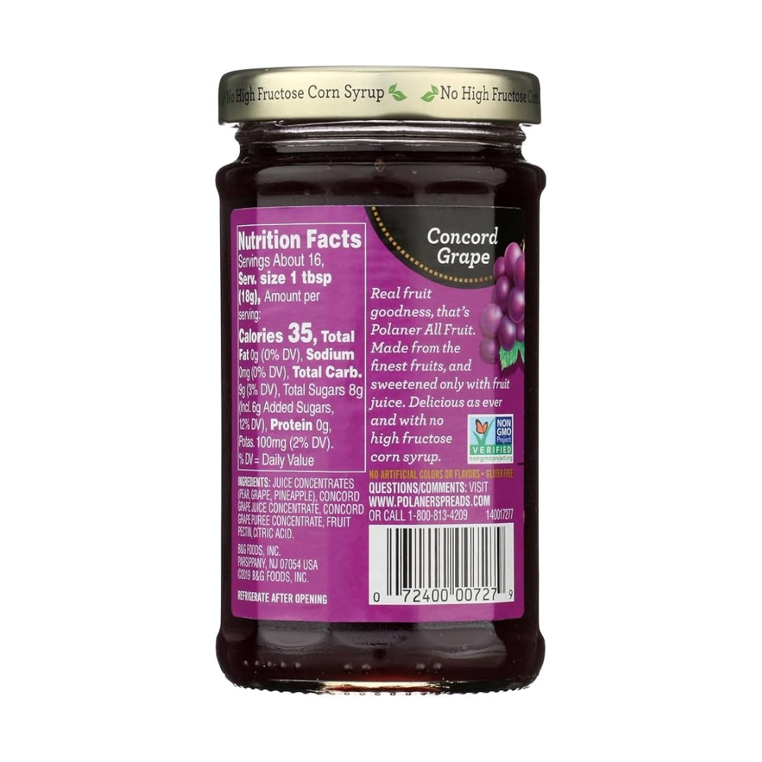 Spreadable Fruit Concord Grape - Polaner 2