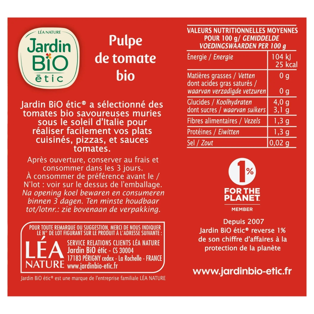 Organic Tomato Pulp No Salt Added 2