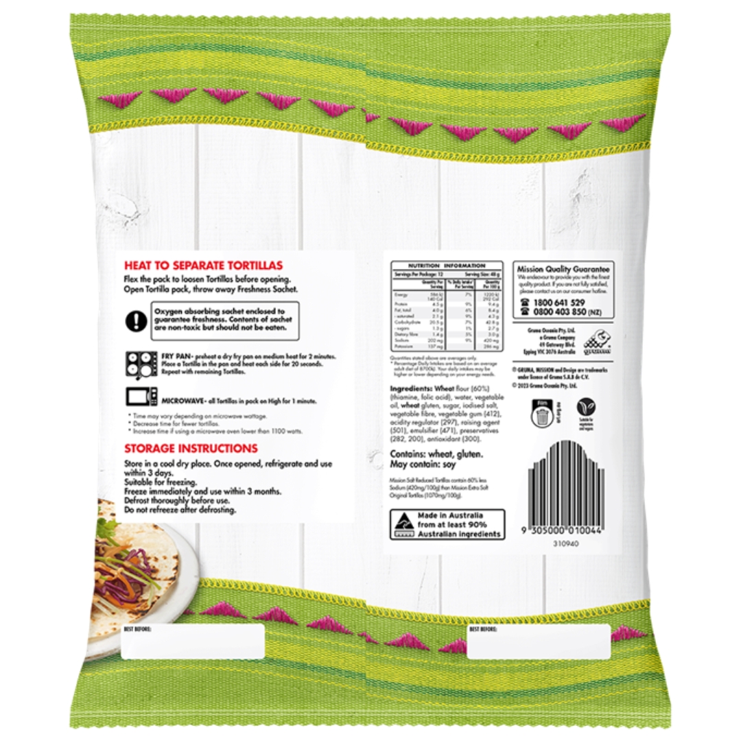 Tortillas Salt Reduce - Mission 2